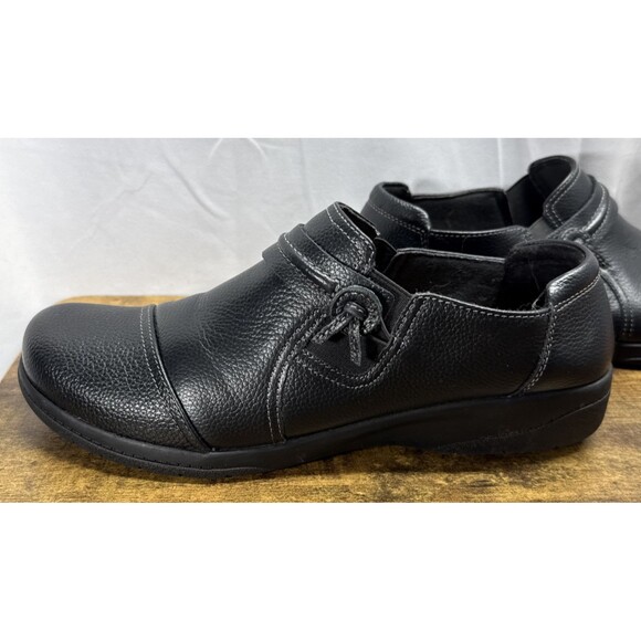 Clarks Women's Cheyn Madi Slip-On Black Leather Loafers Shoes Size 11 - Picture 11 of 15